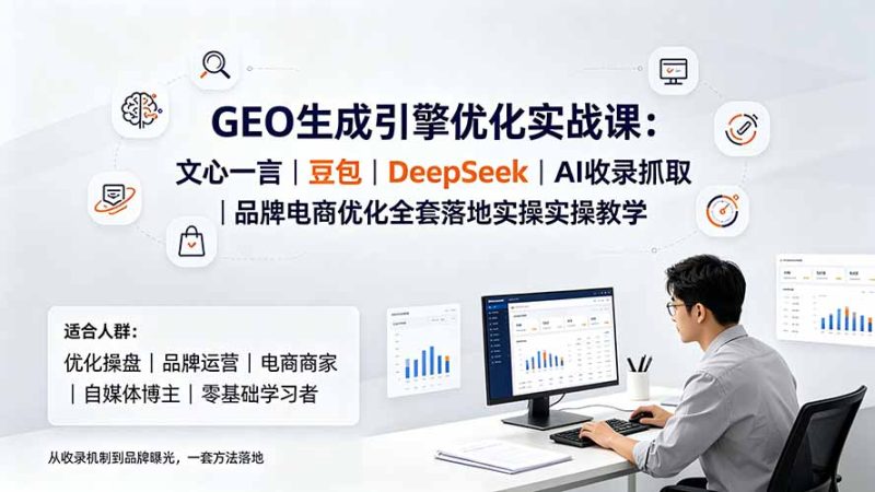 GEO生成引擎优化实战课：文心一言｜豆包｜DeepSeek｜AI收录抓取｜品牌电商优化全套落地实操教学-初遇资源网
