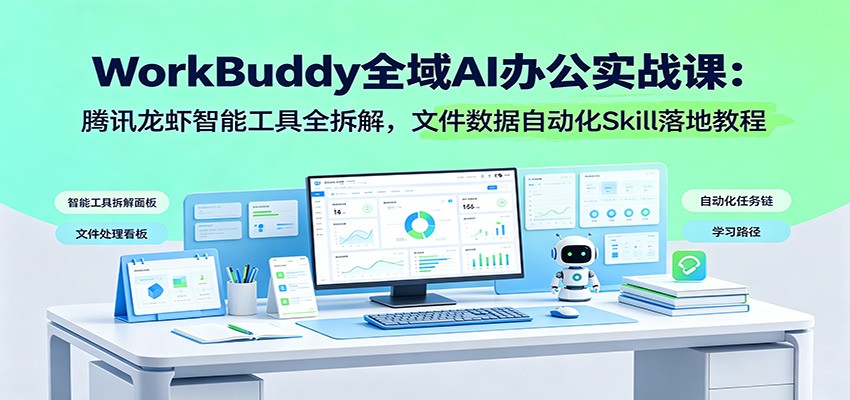 WorkBuddy全域AI办公实战课：腾讯龙虾智能工具全拆解，文件数据自动化Skill落地教程 - 福缘网