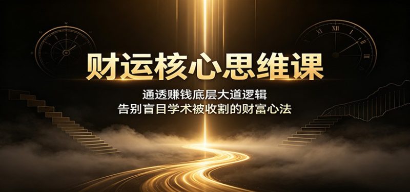 财运核心思维课:通透赚钱底层大道逻辑,告别盲目学术被收割的财富心法-初遇资源网