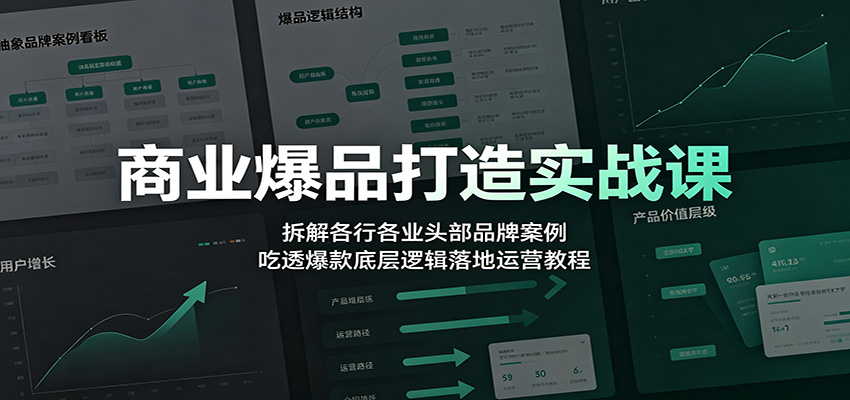 商业爆品打造实战课：拆解各行各业头部品牌案例，吃透爆款底层逻辑落地运营教程 - 福缘网