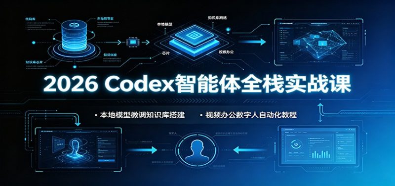 2026 Codex智能体全栈实战课:本地模型微调知识库搭建,视频办公数字人自动化教程-初遇资源网