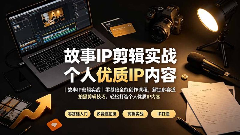 故事IP剪辑实战｜零基础全能创作课程，解锁多赛道拍摄剪辑技巧，轻松打造个人优质IP内容-初遇资源网