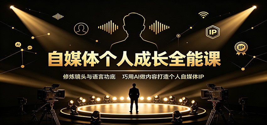 自媒体个人成长全能课：修炼镜头与语言功底，巧用AI做内容打造个人自媒体IP - 福缘网
