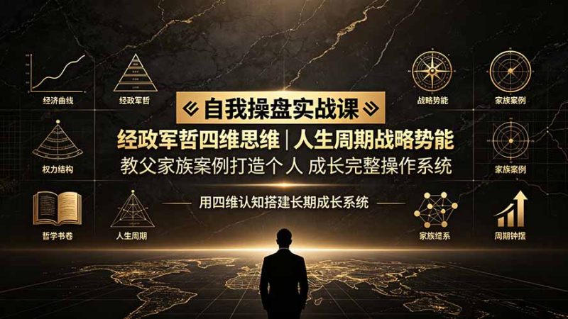 自我操盘实战课✧经政军哲四维思维|人生周期战略势能|教父家族案例打造个人成长完整操作系统-初遇资源网