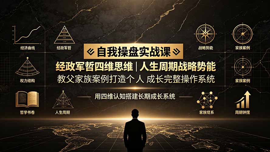 【中创网】自我操盘实战课✧经政军哲四维思维｜人生周期战略势能｜教父家族案例打造个人成长完整操作系统 - 初遇资源网