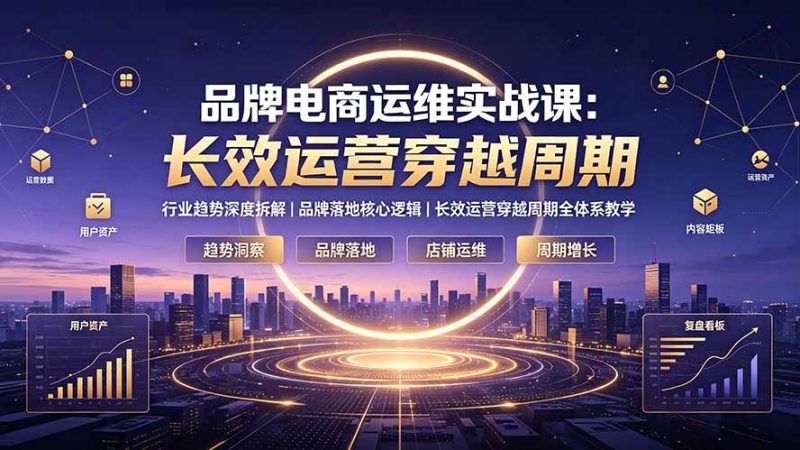 品牌电商运维实战课:行业趋势深度拆解|品牌落地核心逻辑|长效运营穿越周期全体系教学-初遇资源网