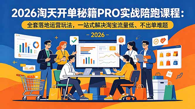 2026淘天开单秘籍PRO实战陪跑课程-更新:全套落地运营玩法,一站式解决淘宝流量低、不出单难题-初遇资源网