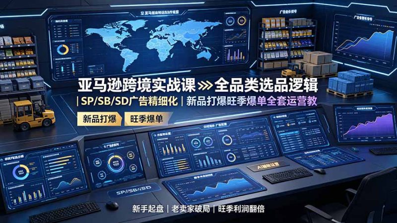 亚马逊跨境实战课：全品类选品逻辑｜SP/SB/SD广告精细化｜新品打爆旺季爆单全套运营教程-初遇资源网