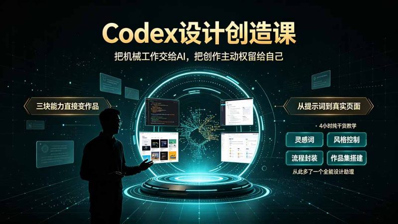 Codex设计创造课-2期,小白也能掌握的Codex设计创造技巧,把机械工作交给AI,把创作主动权留给自己-初遇资源网