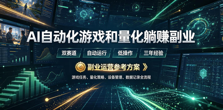 AI全自动游戏和量化躺赚副业:日入几百,稳定运行三年的项目!-初遇资源网