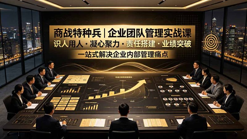 商战特种兵|企业团队管理实战课,识人用人・凝心聚力・责任搭建・业绩突破-初遇资源网