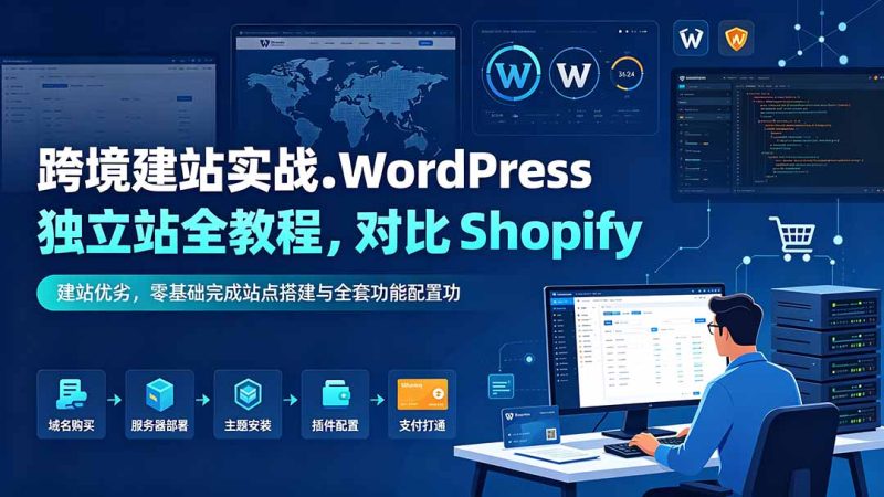 跨境建站实战:WordPress 独立站全教程,对比 Shopify 建站优劣,零基础完成站点搭建与全套功能配置-初遇资源网