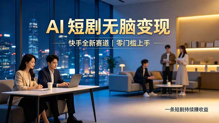 【中创网】别乱找副业了，快手 AI 短剧零门槛长久被动增收 - 初遇资源网