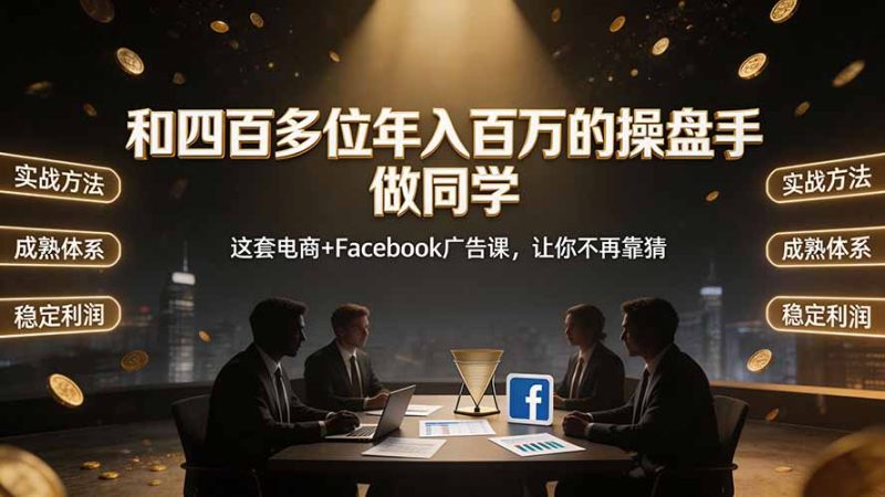 和四百多位年入百万的操盘手做同学——这套电商+Facebook广告课,让你不再靠猜【原创双语字幕】-初遇资源网