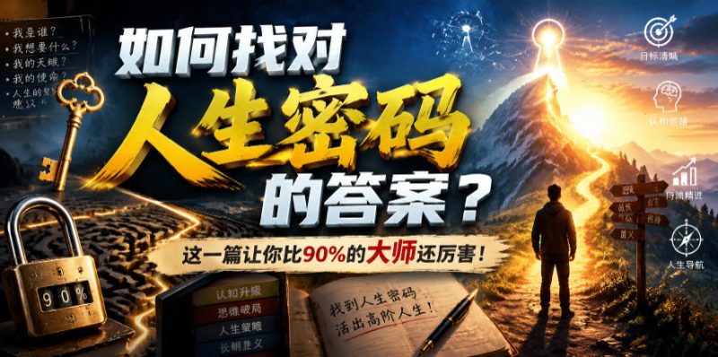付费文章：如何找对人生密码的答案？这一篇让你比90%的大师还厉害！-初遇资源网