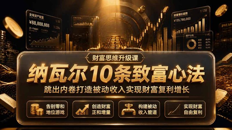 付费文章:纳瓦尔10条致富心法,跳出内卷打造被动收入实现财富复利增长-初遇资源网