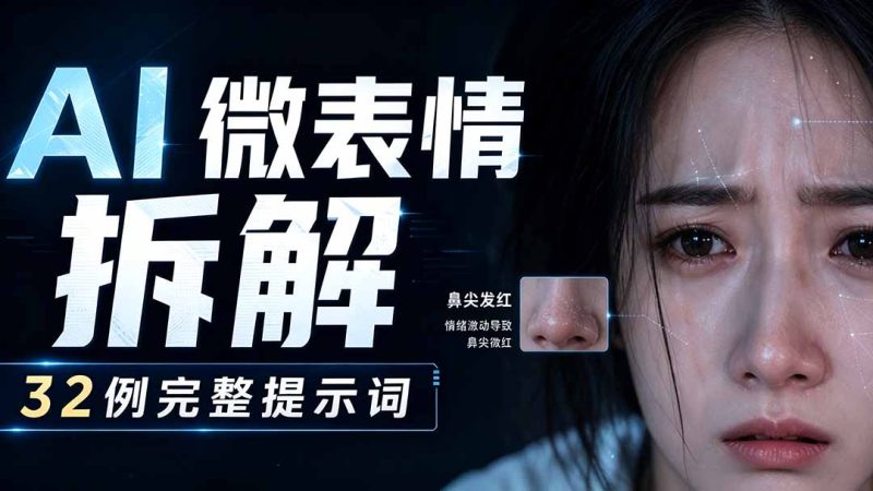AI微表情拆解提示词合集,精准调控AI角色表情,告别塑料感、AI面瘫脸。-初遇资源网