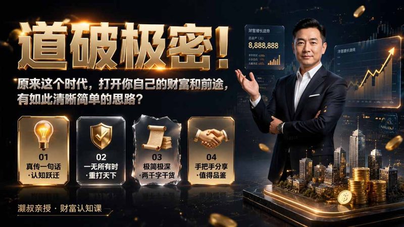 付费文章：道破极密！原来这个时代，打开你自己的财富和前途，有如此清晰简单的思路？-初遇资源网