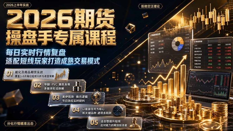 2026期货操盘手专属课程-更新8月,每日实时行情复盘,适配短线玩家打造成熟交易模式-初遇资源网
