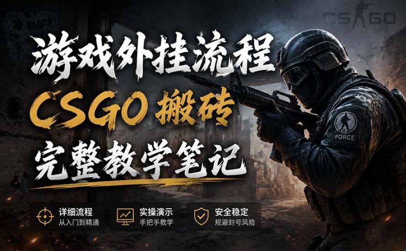 游戏挂机全流程笔记分享,CSGO游戏搬砖,小白看了当天学会见收益-初遇资源网