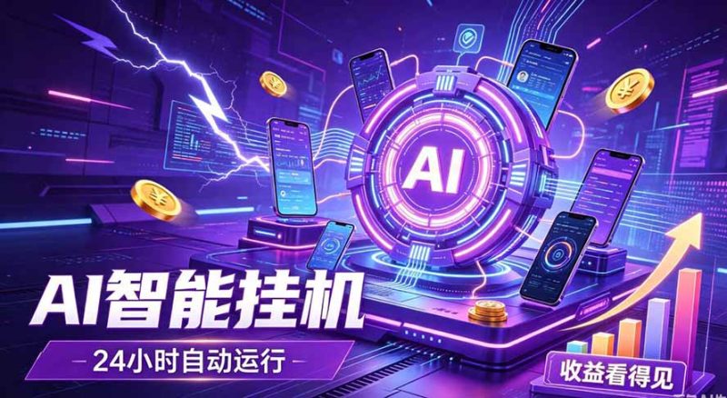 AI智能广告挂机,躺赚新模式 设备托管运行,解放双手持续变现-初遇资源网