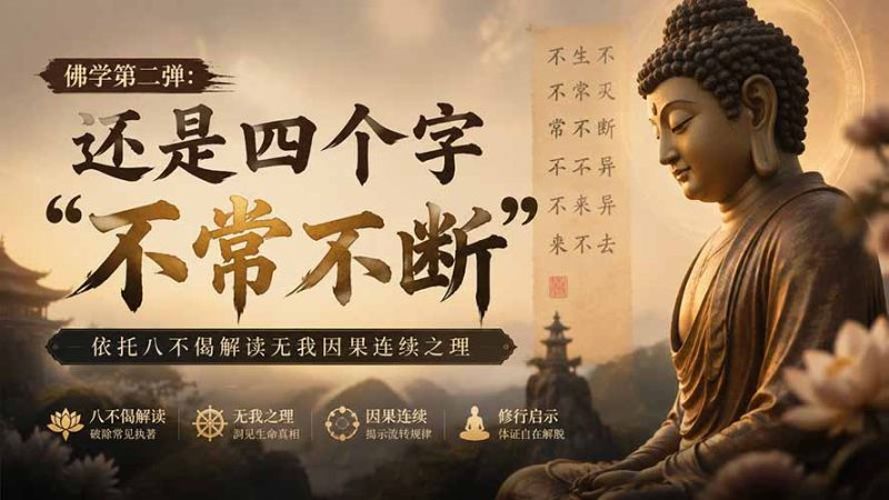 付费文章:佛学第二弹:还是四个字“不常不断”依托八不偈解读无我因果连续之理-初遇资源网