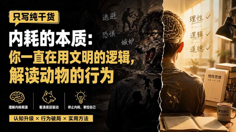 付费文章：只写纯干货-内耗的本质：你一直在用文明的逻辑，解读动物的行为-初遇资源网