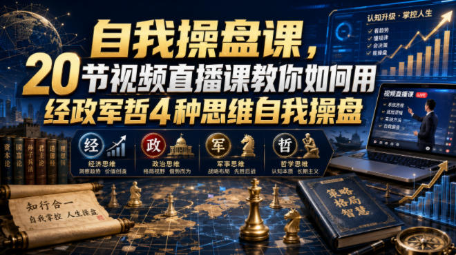 自我操盘课,20节视频直播课教你如何用经政军哲4种思维自我操盘-初遇资源网