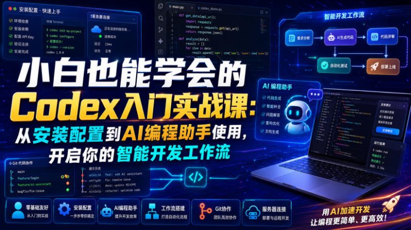 小白也能学会的Codex入门实战课:从安装配置到AI编程助手使用,开启你的智能开发工作流-初遇资源网