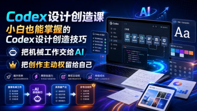 Codex设计创造课，小白也能掌握的Codex设计创造技巧，把机械工作交给AI，把创作主动权留给自己-初遇资源网