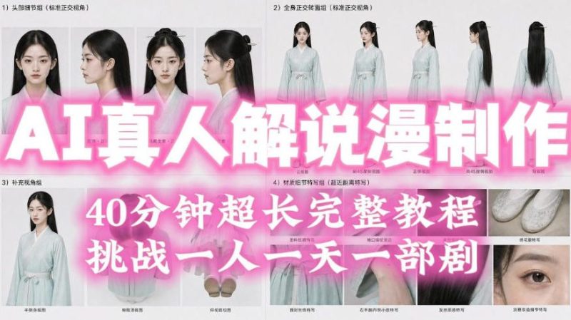 2026年AI真人解说漫剧自动批量化制作教程,40分钟超长完整,自动批量化制作,挑战一人一天一部剧!-初遇资源网