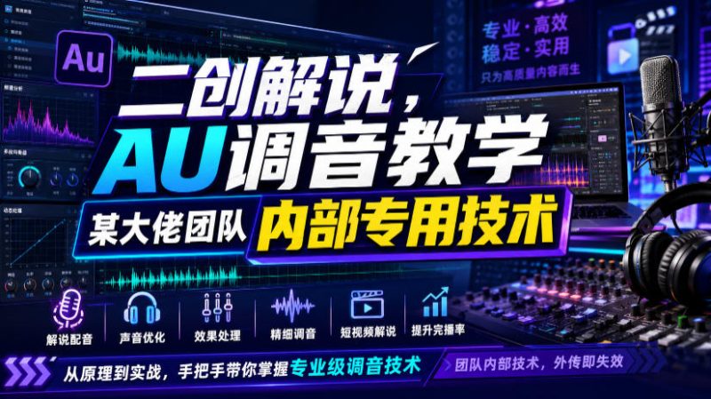 二创解说AU调音教学,某大佬团队内部专用技术-初遇资源网