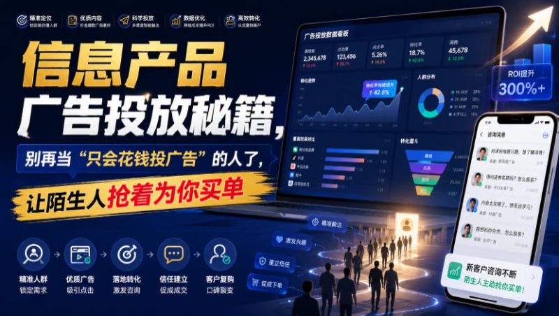 信息产品广告投放秘籍,别再当“只会花钱投广告”的人了,让陌生人抢着为你买单【原创双语字幕】-初遇资源网