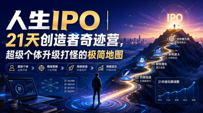 人生IPO︱21天创造者奇迹营,超级个体升级打怪的极简地图-初遇资源网