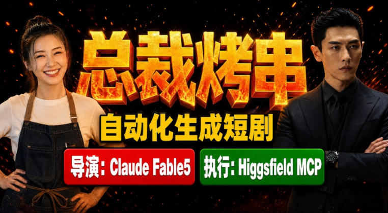 Claude Fable5担任导演+Higgsfield MCP落地执行｜《总裁烤串》真人质感短剧全自动AI生成全流程教学-初遇资源网
