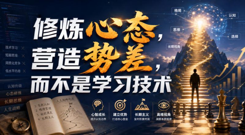 付费文章：修炼心态，营造势差，而不是学习技术-初遇资源网