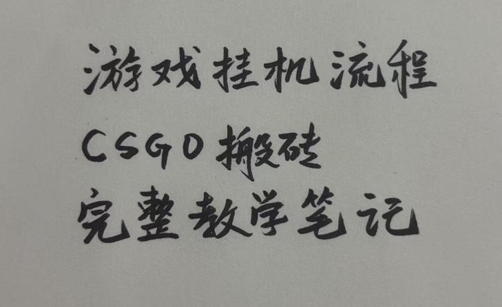 游戏挂G全流程笔记分享,CSGO游戏搬砖,小白看了当天学会见收益-初遇资源网