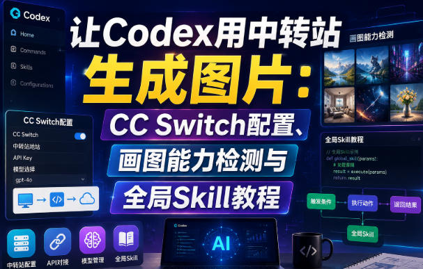 让Codex用中转站生成图片:CC Switch配置、画图能力检测与全局Skill教程-初遇资源网