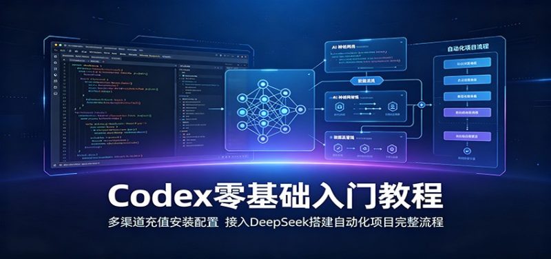 Codex零基础入门教程:多渠道充值安装配置,接入DeepSeek搭建自动化项目完整流程-初遇资源网