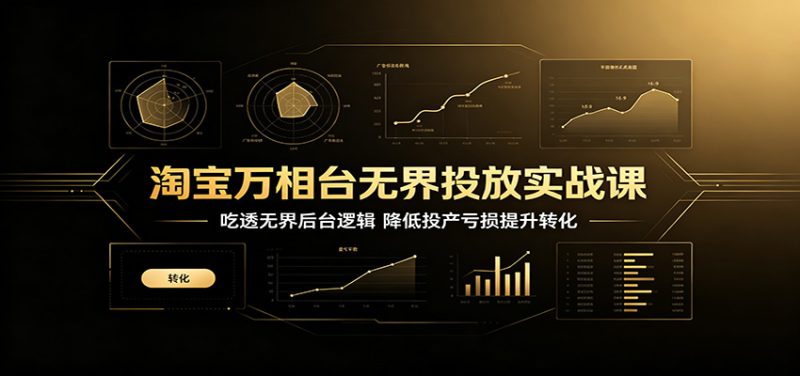 淘宝万相台无界投放实战课:吃透无界后台逻辑,降低投产亏损提升转化-初遇资源网