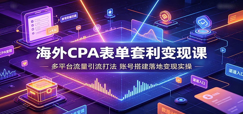 【福缘网创】海外CPA表单套利变现课：多平台流量引流打法，账号搭建落地变现实操 - 初遇资源网