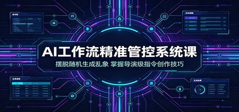 AI工作流精准管控系统课:摆脱随机生成乱象,掌握导演级指令创作技巧-初遇资源网