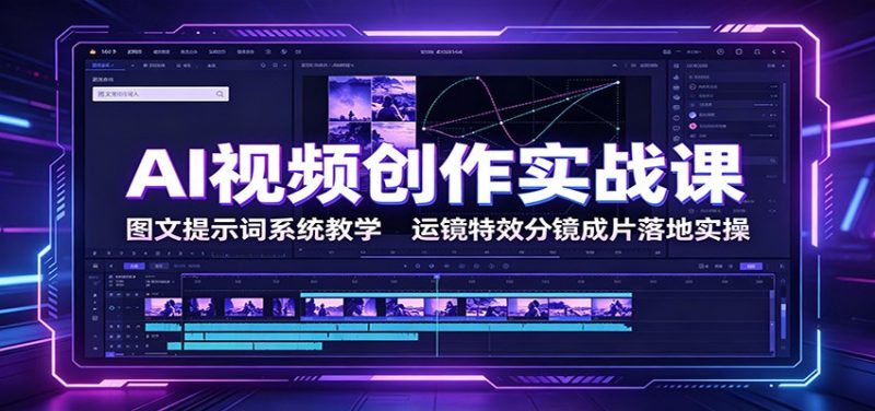 AI视频创作实战课:图文提示词系统教学,运镜特效分镜成片落地实操-初遇资源网