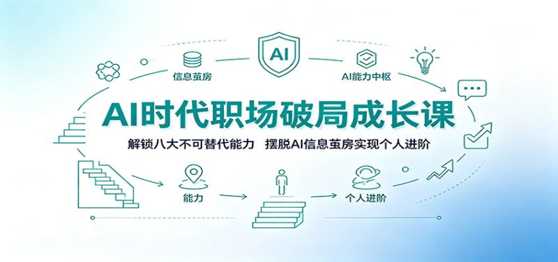 AI时代职场破局成长课:解锁八大不可替代能力,摆脱AI信息茧房实现个人进阶-初遇资源网