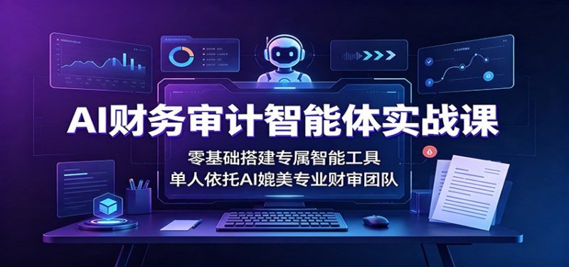 AI财务审计智能体实战课:零基础搭建专属智能工具,单人依托AI媲美专业财审团队-初遇资源网