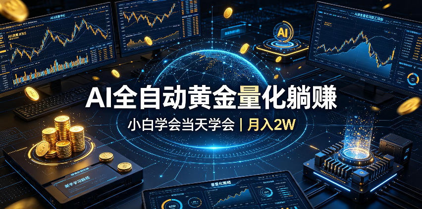 【福缘网创】AI全自动黄金量化躺赚：小白学会当天学会，月入2W！ - 初遇资源网