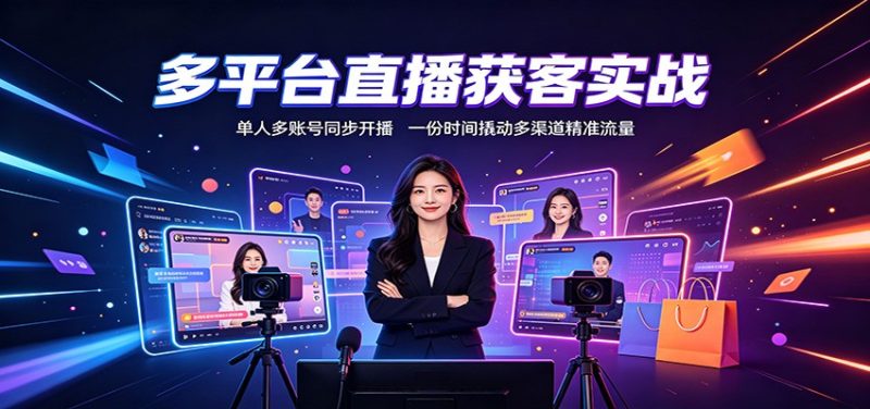 多平台直播获客实战:单人多账号同步开播,一份时间撬动多渠道精准流量-初遇资源网