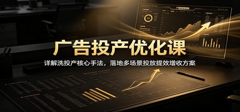 广告投产优化课:详解洗投产核心手法,落地多场景投放提效增收方案-初遇资源网