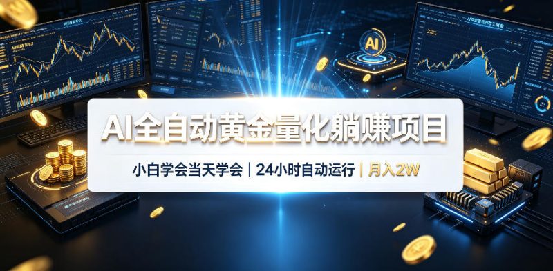 AI全自动黄金量化躺賺项目,24小时自动运行,月入2W!-初遇资源网