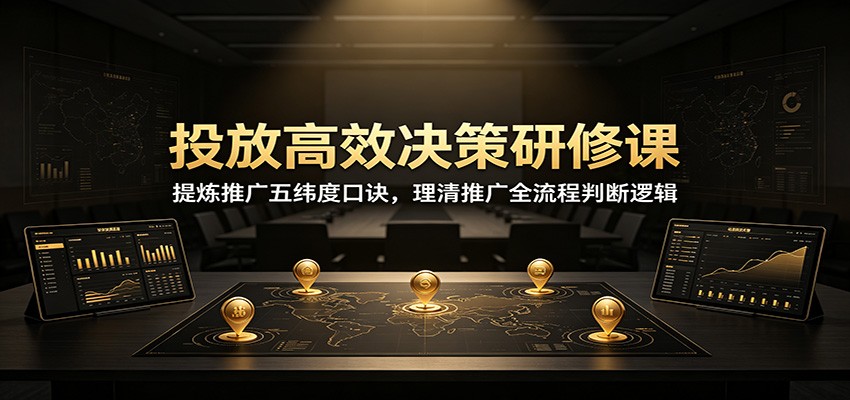 【福缘网创】投放高效决策研修课：提炼推广五纬度口诀，理清推广全流程判断逻辑 - 初遇资源网